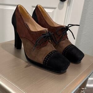 Sacha London Brenda Suede Oxford High Heel Pumps Size 8